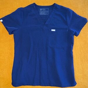 Figs Women's Catarina One Pocket V Neck Navy Scrub Top size XS/Petite